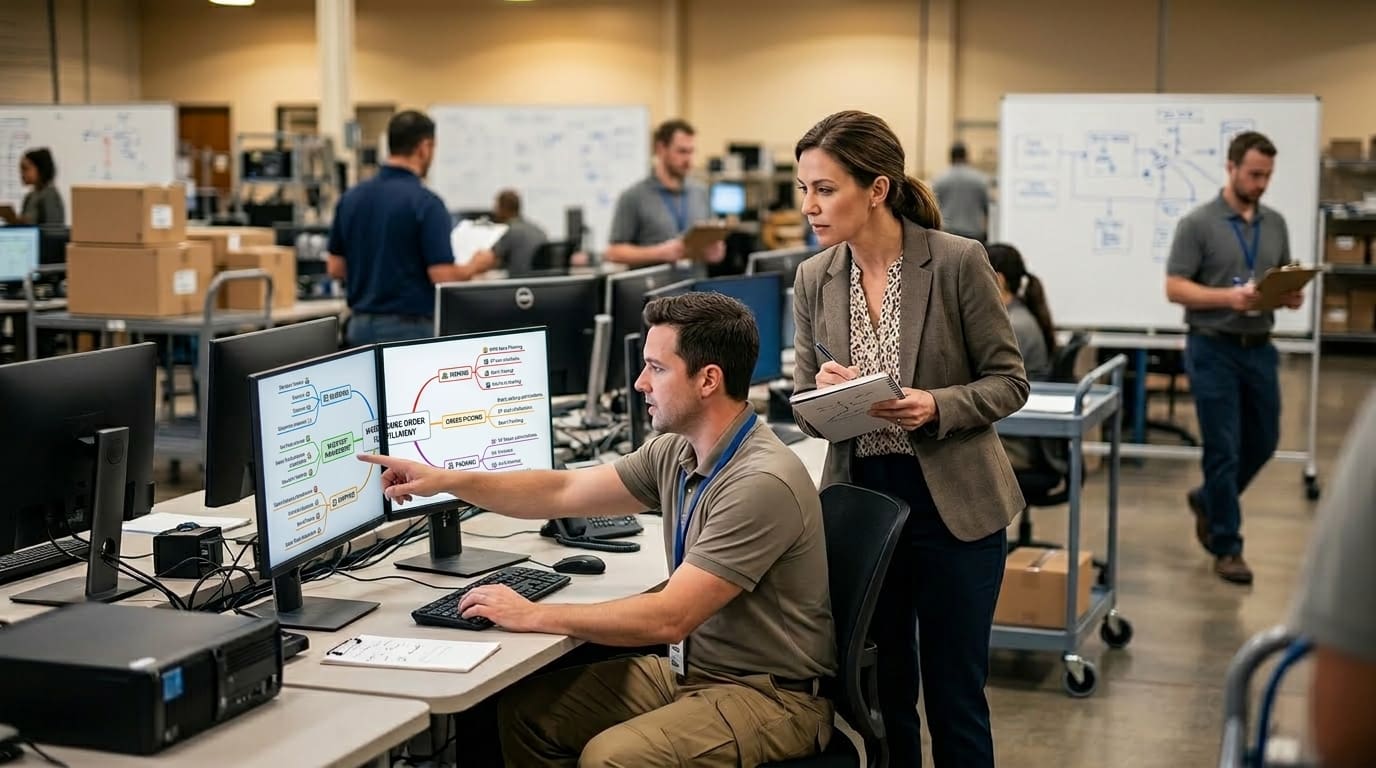 Embedded consultant working with operations team